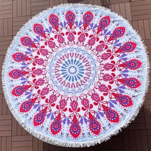 Beach towel, round towel, bridesmaid gift, tropical beach party towel listing-st